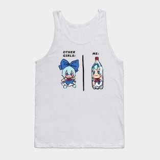 I draw bottled cirno fumo plush but it's me and other girls meme / touhou Tank Top